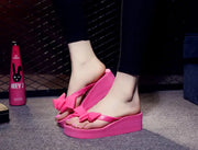 Women’s Bow Sandals - Summer Wedge Flip Flops