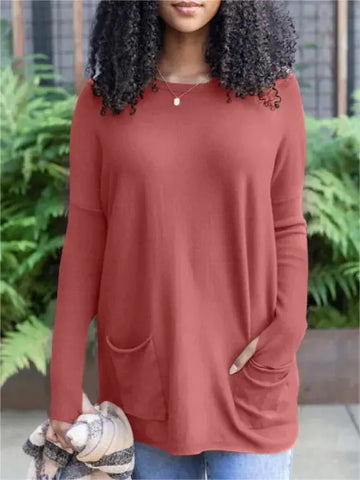 Women’s Fashion Long Sleeve Pocket Top