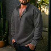 Men’s Fleece-Lined Stand Collar Pullover