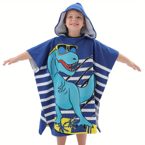 Hooded Bath Towel Cape for Kids - Absorbent and Fun