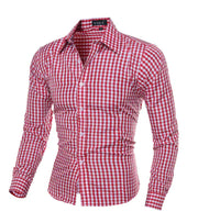 Classic Checkered Men’s Slim Fit Long Sleeve Shirt