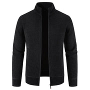 Thick Fleece-lined Men's Stand Collar Knitted Jacket - Ultimate Winter Comfort & Style