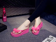 Women’s Bow Sandals - Summer Wedge Flip Flops