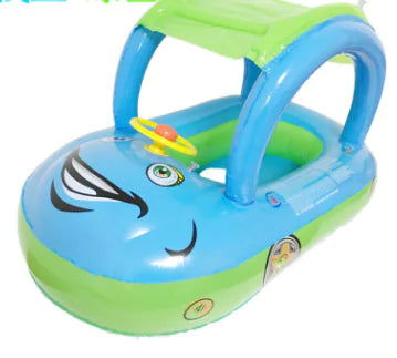 Inflatable Swim Float for Kids with Car Model Canopy