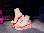Women’s Bow Sandals - Summer Wedge Flip Flops