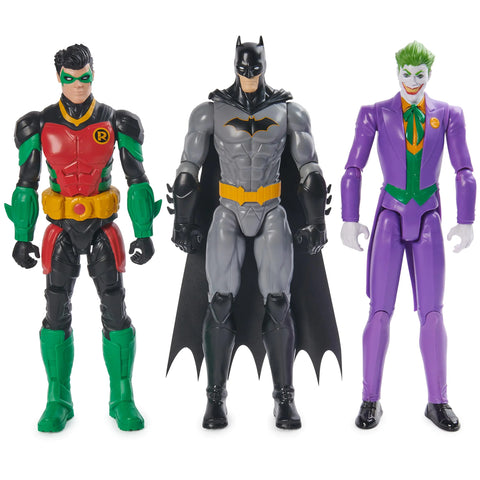 DC Comics Batman Team Up 3-Pack The Joker Robin 12-inch Figures Collectible Super Hero Kids Toys for Boys & Girls